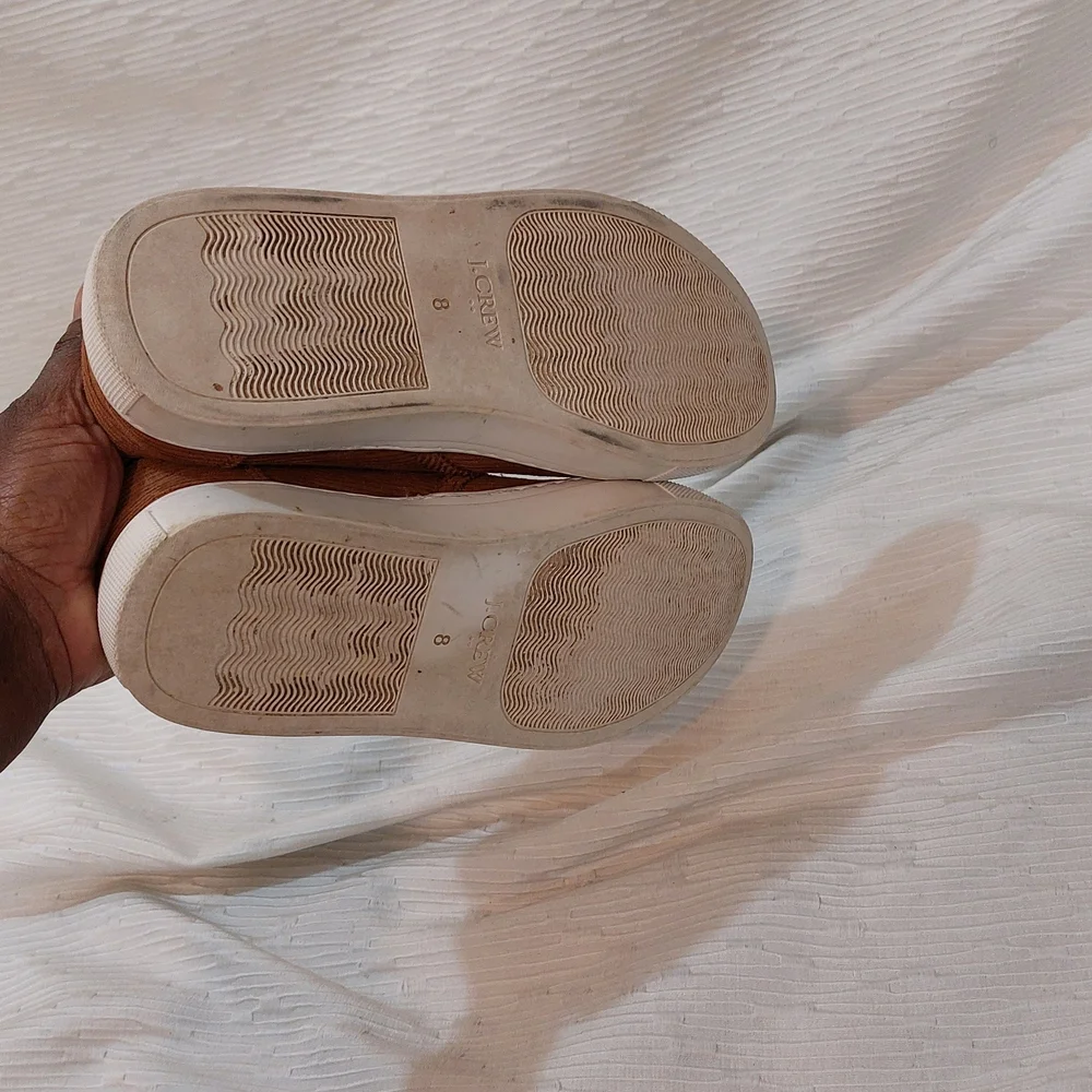 J. Crew Tan Corduroy Slip-On Sneakers Size 8